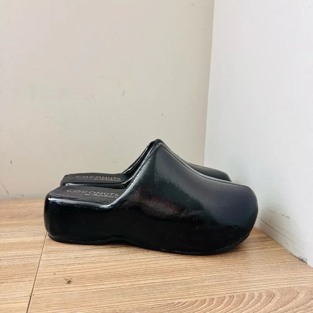 Coconuts by Matisse Bubble Clogs Black Patent Leather Women’s Size 9